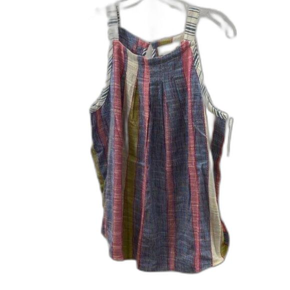 Anthropologie Women's Multicolored Patterned Textured Tank Top - Sz M - Picture 2 of 7